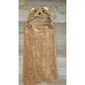 Pottery Barn Kids Bear Hooded Brown Towel With JACKSON embroidered  NWOT